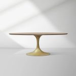 Aero Oval Solid Wood Dining Table Tulip Round Dining Table with Cast Steel Base - Image 54