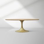 Aero Oval Solid Wood Dining Table Tulip Round Dining Table with Cast Steel Base - Image 52