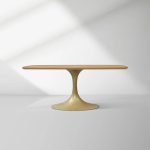 Aero Saint Germain Solid Oak Top Dining Table Tulip Rectangular Dining Table with Launette Base - Image 8