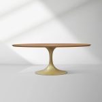 Aero Oval Solid Wood Dining Table Tulip Round Dining Table with Cast Steel Base - Image 55
