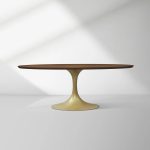 Aero Oval Solid Wood Dining Table Tulip Round Dining Table with Cast Steel Base - Image 51