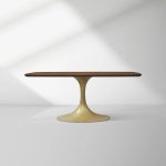 Aero Saint Germain Solid Oak Top Dining Table Tulip Rectangular Dining Table with Launette Base - Image 9