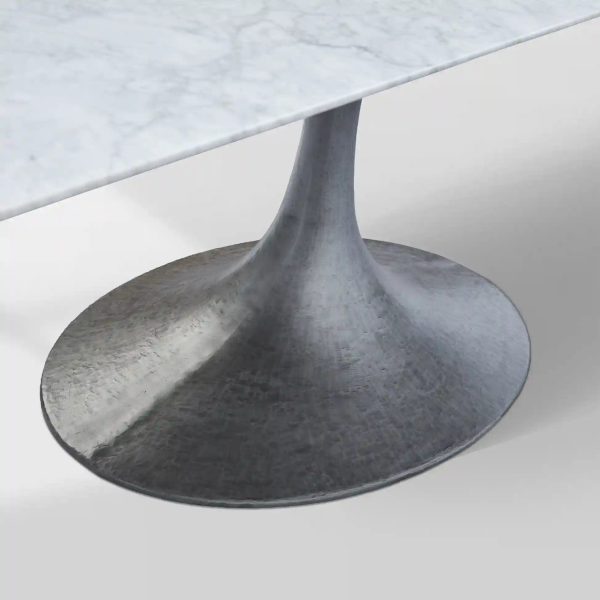 Aero Marble Stone Top Dining Table Tulip Rectangular Dining Table with Cast Steel Pedestal Base - Image 18