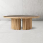 Aster Wood Round Coffee Table Contemporary Sofa Center Tea Table - Image 6