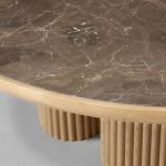 Aster Wood Round Coffee Table Contemporary Sofa Center Tea Table - Image 7