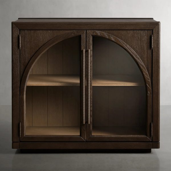 Hattie Oak Hall Chest Arched Design Storage Cabinets - Image 4