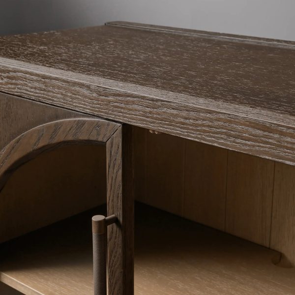 Hattie Oak Hall Chest Arched Design Storage Cabinets - Image 6