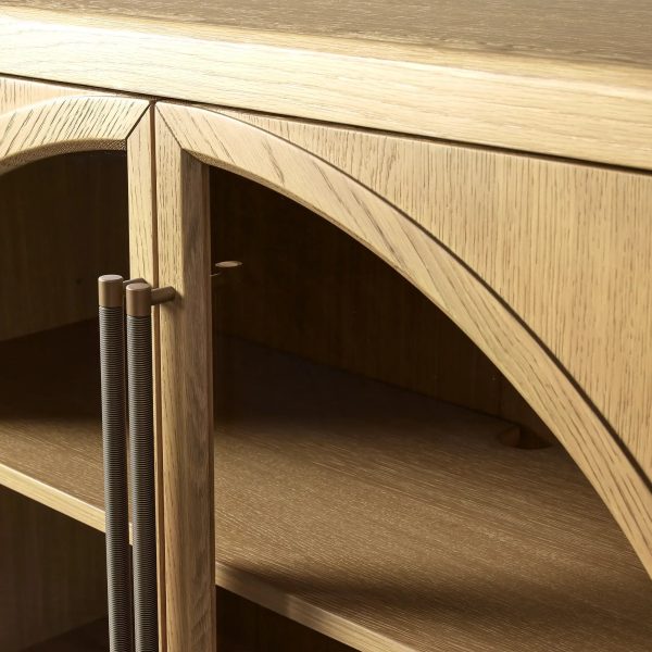 Hattie Oak Hall Chest Arched Design Storage Cabinets - Image 9