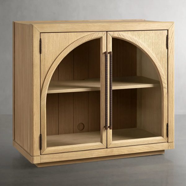 Hattie Oak Hall Chest Arched Design Storage Cabinets - Image 8