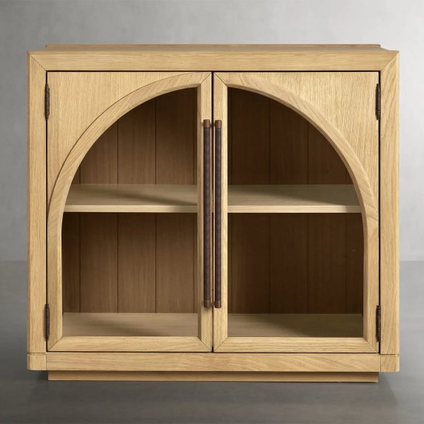Hattie Oak Hall Chest Arched Design Storage Cabinets - Image 7