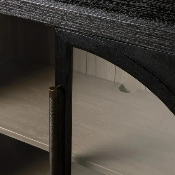 Hattie Oak Hall Chest Arched Design Storage Cabinets - Image 3