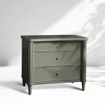 Henley Nightstand Solid Mahogany Nightside Tables With Three Drawers - Image 4