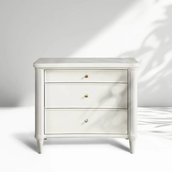 Henley Nightstand Solid Mahogany Nightside Tables With Three Drawers - Image 6