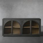 Hattie Solid Oak Sideboard Vintage Arched Buffet Storage Cabinet