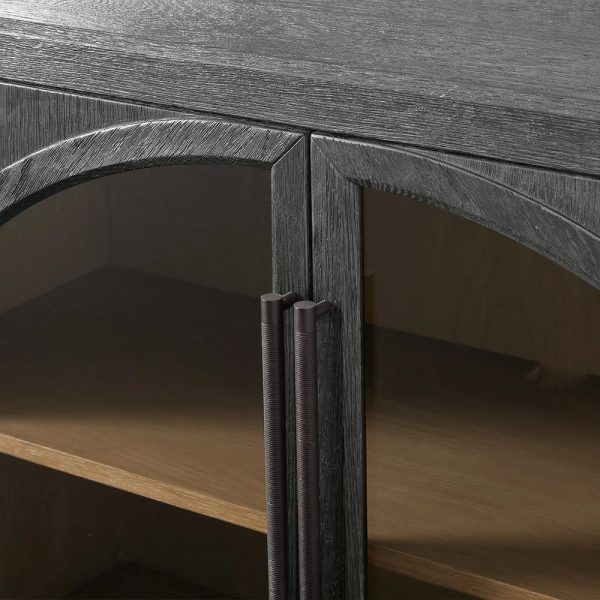 Hattie Solid Oak Sideboard Vintage Arched Buffet Storage Cabinet - Image 6