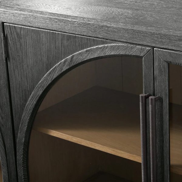 Hattie Solid Oak Sideboard Vintage Arched Buffet Storage Cabinet - Image 7