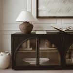 Hattie Solid Oak Sideboard Vintage Arched Buffet Storage Cabinet - Image 2