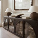Hattie Solid Oak Sideboard Vintage Arched Buffet Storage Cabinet - Image 3