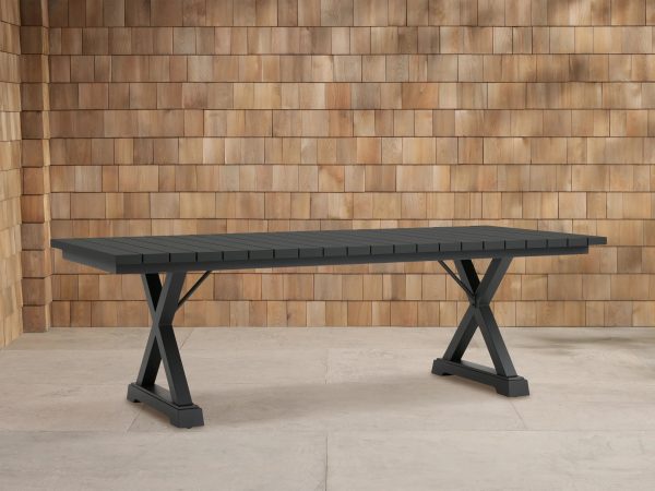 Montego Outdoor Aluminum Dining Table Black  Rectangular Outdoor Dining Table - Image 3
