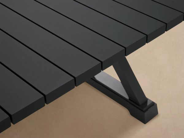 Montego Outdoor Aluminum Dining Table Black Aluminum Living Room Rectangular Dining Table - Image 4