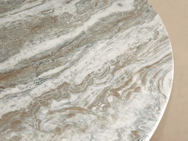 Edgewater Outdoor Dining Table in Jade Faux Marble Round Indoor Living Room Dinner Table - Image 3