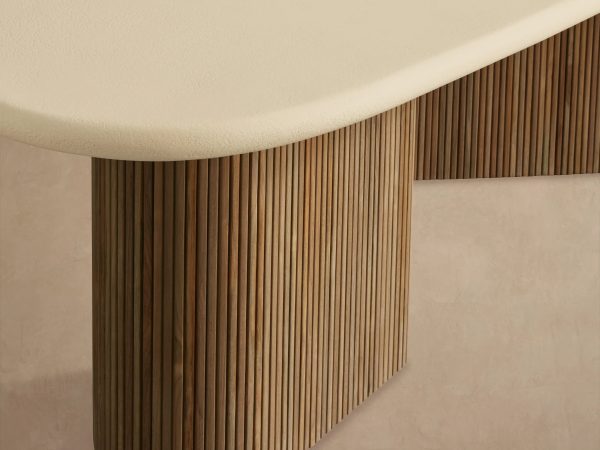 Alesso Outdoor Dining Table Modern Asymmetrical Teak Dining Table - Image 5