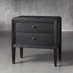 Lenox Wood Nightstand French Antique Bedside table With Two Drawers Chest - Image 3