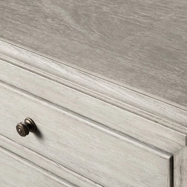 Lenox Wood Nightstand French Antique Bedside table With Two Drawers Chest - Image 7