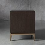 Malone Wood Nightstand Bedside Drawers Chest Table with Leather Insets - Image 10