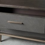 Malone Wood Nightstand Bedside Drawers Chest Table with Leather Insets - Image 9