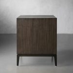 Malone Wood Nightstand Bedside Drawers Chest Table with Leather Insets - Image 4