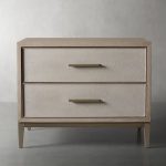 Malone Wood Nightstand Bedside Drawers Chest Table with Leather Insets - Image 13