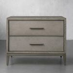 Malone Wood Nightstand Bedside Drawers Chest Table with Leather Insets - Image 15