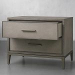 Malone Wood Nightstand Bedside Drawers Chest Table with Leather Insets - Image 16