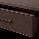 Malone Solid Wood Open Nightstand Shagreen Leather Bedside table With Drawers - Image 6