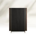 Mihaela Oak Wood Tall Cabinet Wine Barrel Inspired - Image 4