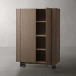 Mihaela Chestnut Wood Sideboard Buffet Storage Cabinet - Image 2