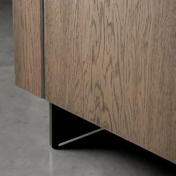 Mihaela Chestnut Wood Sideboard Buffet Storage Cabinet - Image 4