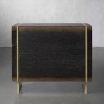 Mihaela Wood Closed Nightstand Retro Oak Nightside Table With Drawer Barrel Inspired - Image 3