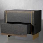 Mihaela Wood Closed Nightstand Retro Oak Nightside Table With Drawer Barrel Inspired - Image 4