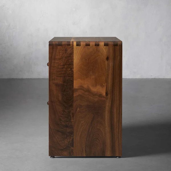 Miller Closed Nightstand Solid Walnut Nightside Table with Drawers - Image 4