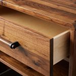Miller Open Nightstand Solid Walnut Bedside table with Shelf & Drawers - Image 5