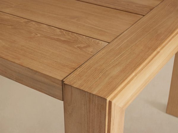 Canyon Outdoor Natural Teak Dining Table Rectangular Outdoor Garden Dining Table - Image 5