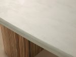 Alesso Outdoor Dining Table Modern Asymmetrical Teak Dining Table - Image 8