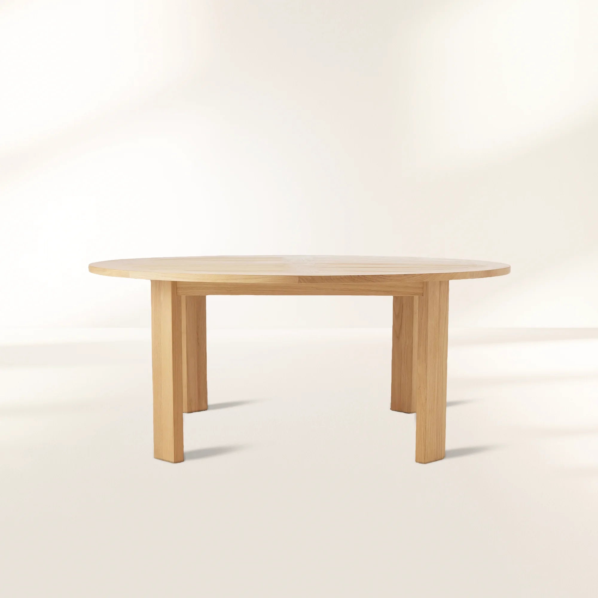 PL-Bal_Harbour_Outdoor_Teak_Round_Dining_Table.jpg Bal Harbour Natural Teak Round Outdoor Dining Table - Image 1