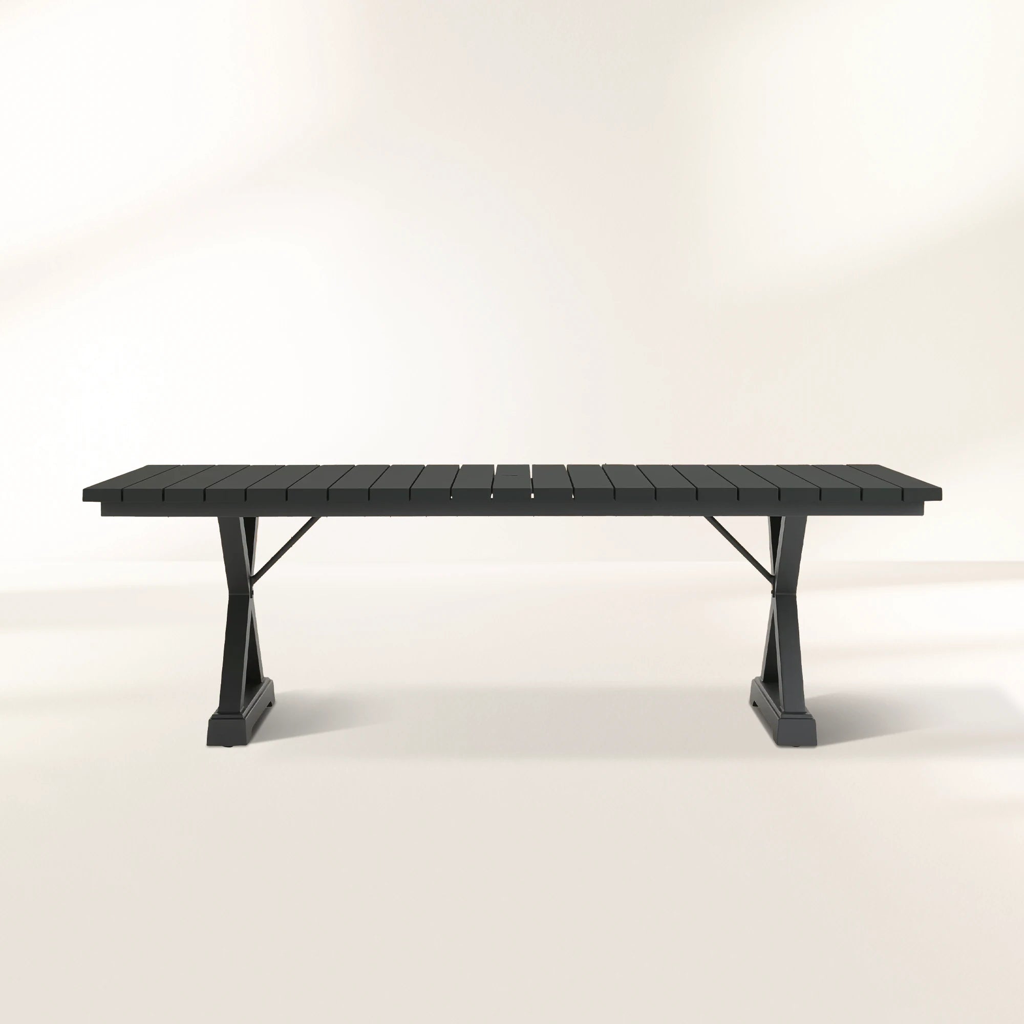 PL-Montego_ODDT-IRON.jpg Montego Outdoor Aluminum Dining Table Black Aluminum Living Room Rectangular Dining Table - Image 1