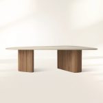 Alesso Outdoor Dining Table Modern Asymmetrical Teak Dining Table - Image 6