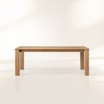 Zoe Natural Teak Outdoor Dining Table Minimalist Slatted Patio Garden Dining Table