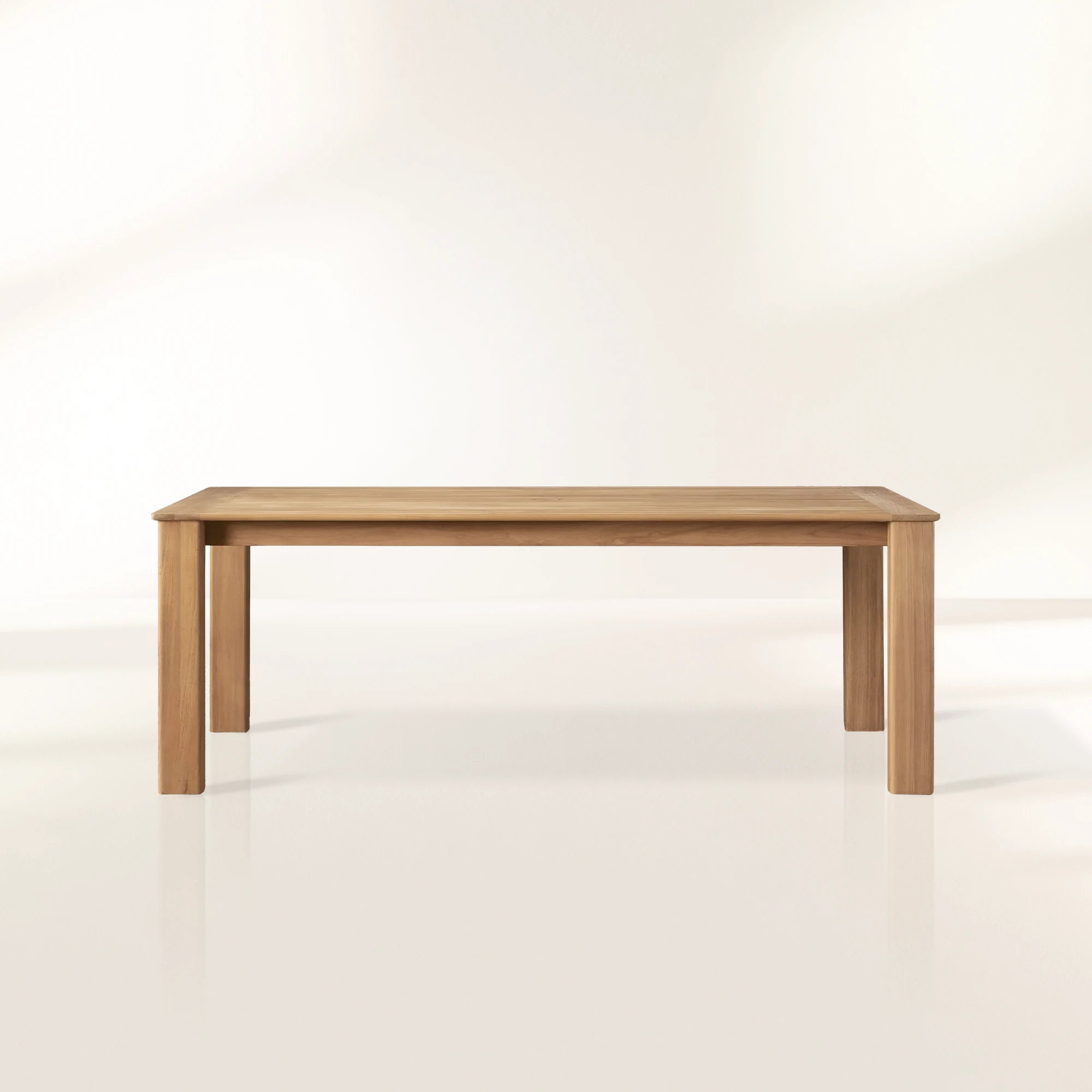 PL-Zoe_OD.jpg Zoe Natural Teak Outdoor Dining Table Minimalist Slatted Patio Garden Dining Table - Image 1