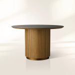 Finnley Round Marble Stone Top With Wood Plinth Bases - Image 12